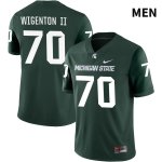 Men's Michigan State Spartans NCAA #70 Kevin Wigenton II Green NIL 2022 Authentic Nike Stitched College Football Jersey EL32C16QW